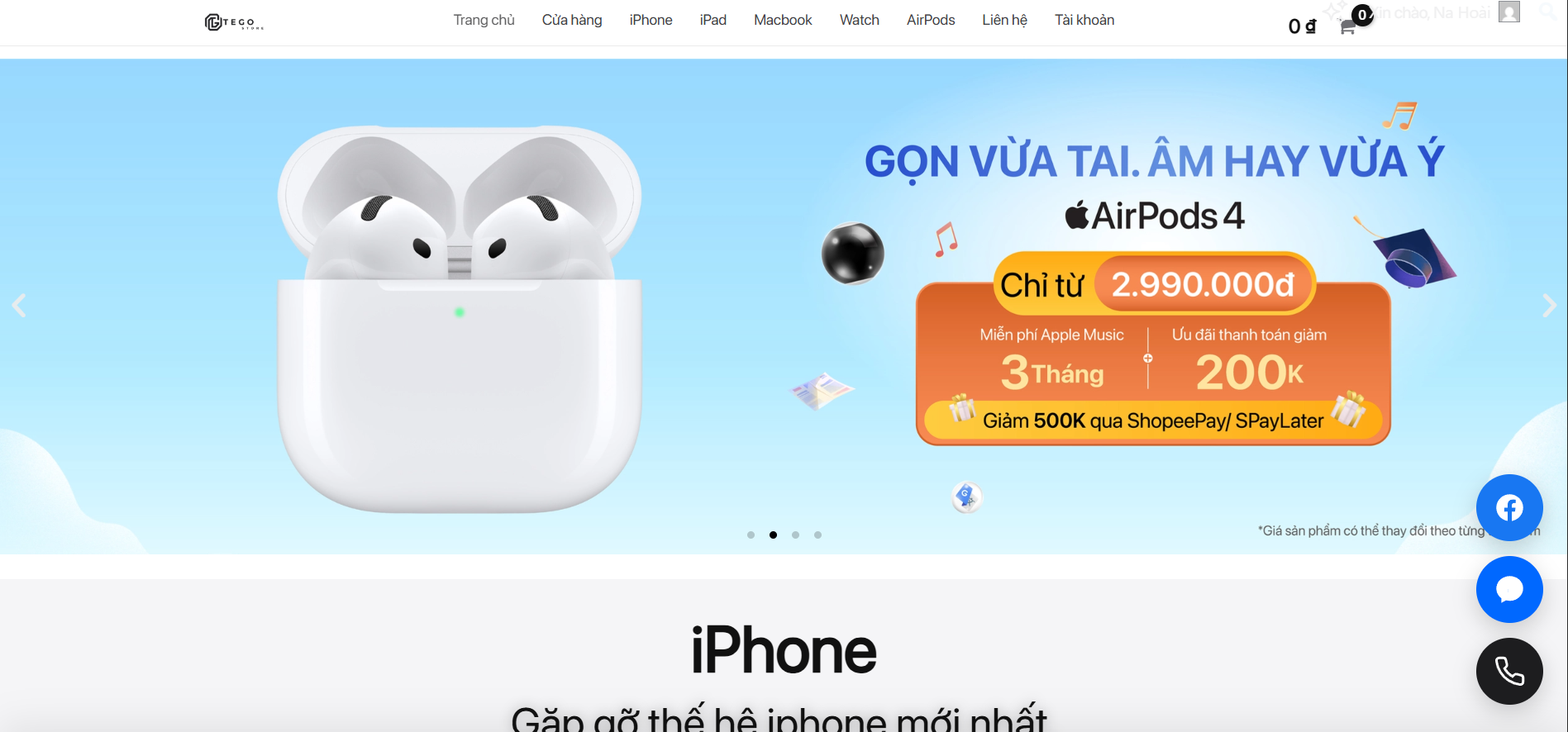 Banner Cửa hàng công nghệ Đà Nẵng TEGO Store